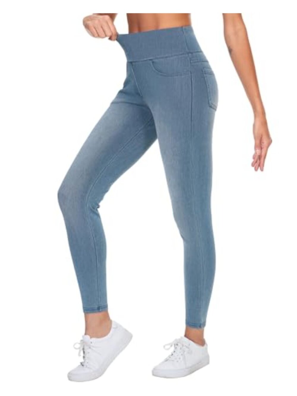 High Waisted Jeggings Stretchy Skinny Jean Leggings Tummy Control 4 Pockets